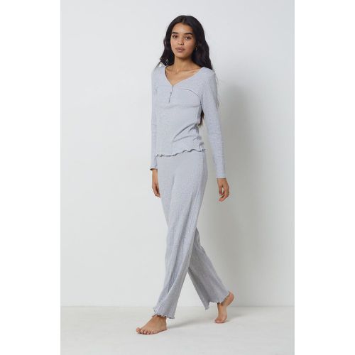 Pantalon de pyjama en maille côtelée richelieu  - Coly - XS - - Etam - Modalova