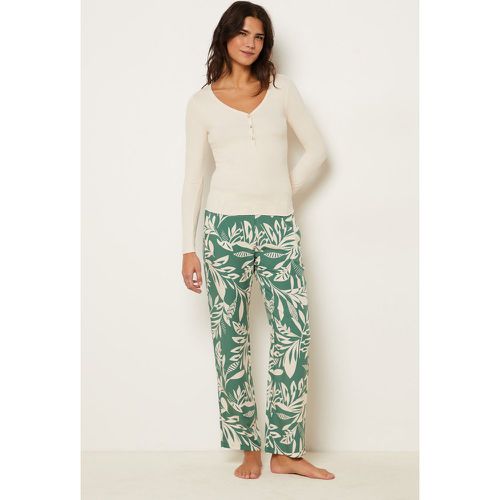 Pantalon de pyjama coupe droite imprimé palmier - Aerri - XS - - Etam - Modalova