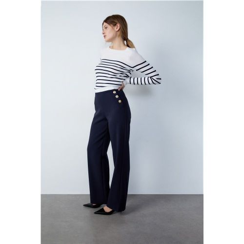 Pantalon coupe large détails boutons - Jimo - 34 - Etam - Modalova