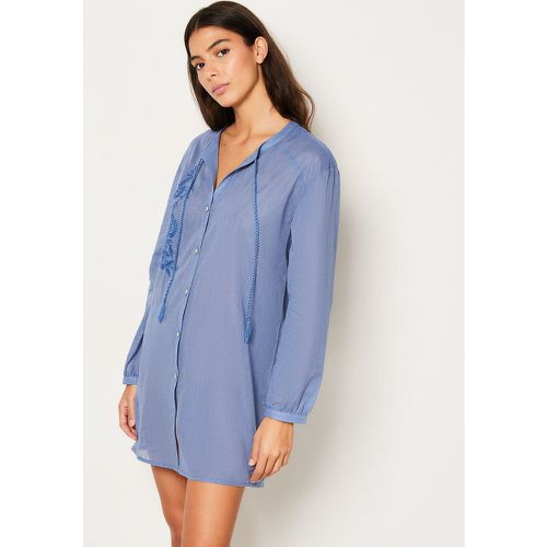 Chemise de nuit en coton détails broderie - Isak - XS - Etam - Modalova