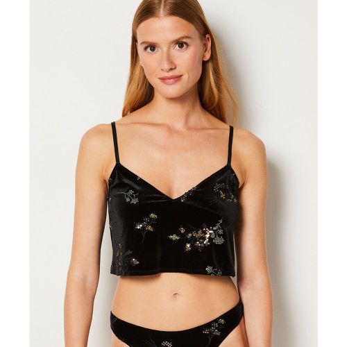 Crop top en velours brodé - Magique - S - Etam - Modalova