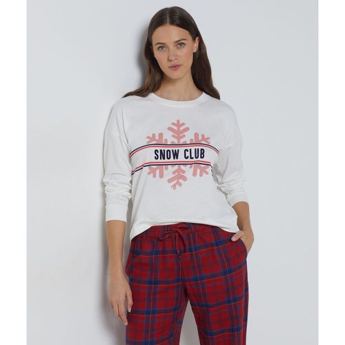 T-shirt de pyjama manches longues imprimé en coton - Sten - XS - - Etam - Modalova