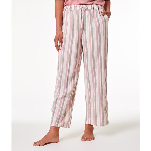 Pantalon de pyjama 7/8 à rayures en lin mélangé - Roan - XS - - Etam - Modalova