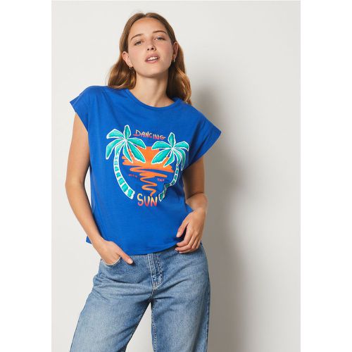 T-shirt manches courtes imprimé 'dancing with the sun' en coton - Palmiro - XS - Etam - Modalova