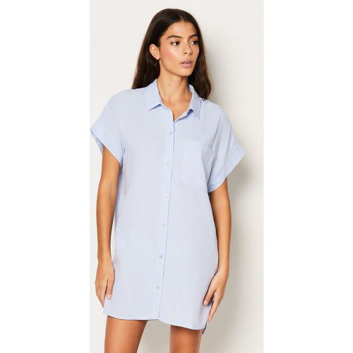 Chemise de nuit manches courtes en lin - Isame - XS - Etam - Modalova