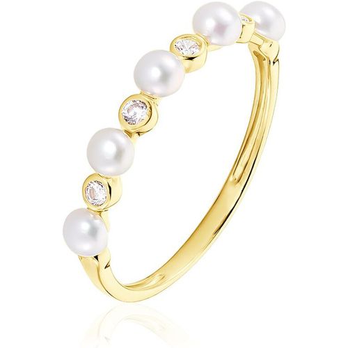 Bague Tiny Pearls Or Perle De Culture Oxyde De Zirconium - Histoire d'Or - Modalova
