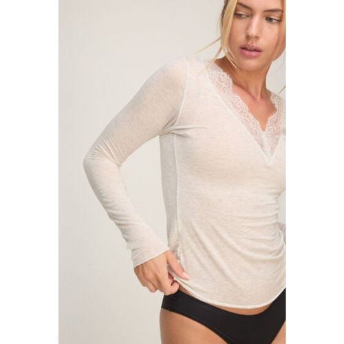Top col V en dentelle ultra-doux avec cachemire - Hunkemöller - Modalova