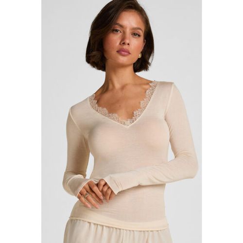 Top col V en dentelle ultra-doux avec cachemire - Hunkemöller - Modalova