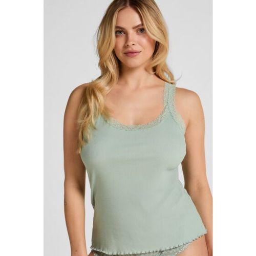 Débardeur en Jersey Côtelé avec Dentelle - Hunkemöller - Modalova