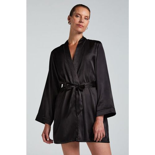 Hunkemöller Kimono Satin Noir - Hunkemöller - Modalova