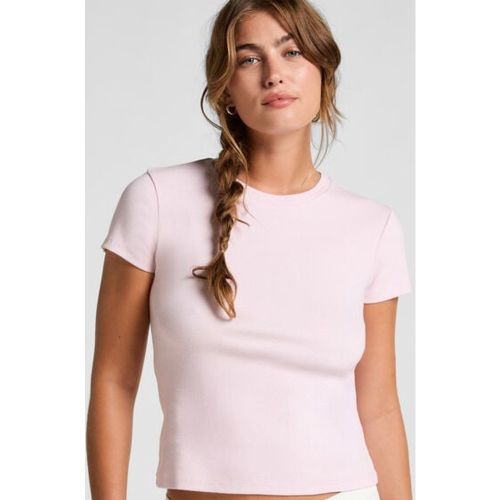 Haut de pyjama manches courtes rib crew neck - Hunkemöller - Modalova