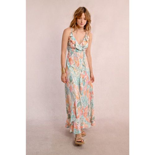 Robe longue portefeuille imprimée - MOLLY BRACKEN - Modalova