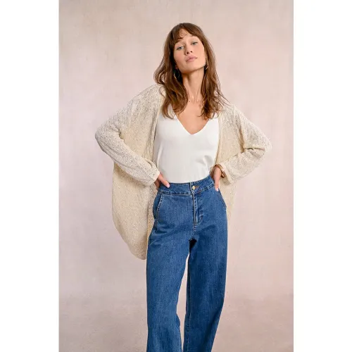 Long gilet en maille, manches longues - MOLLY BRACKEN - Modalova