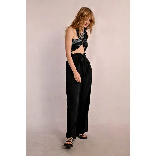 Pantalon large à la taille paper bag - MOLLY BRACKEN - Modalova