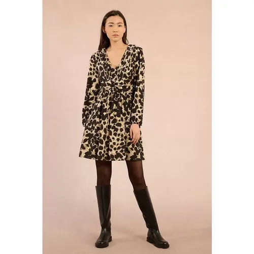 Robe courte plissée léopard - Molly Bracken - Modalova