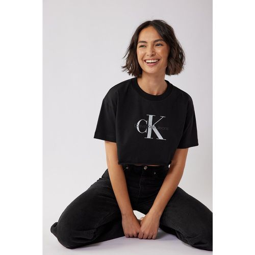 Biologique tee-shirt court à ourlet brut - Black - Calvin Klein for NA-KD - Modalova
