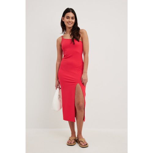 Robe mi-longue asymétrique en jersey - Red - NA-KD - Modalova