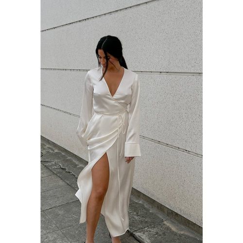 Maxi robe portefeuille - Offwhite - Stephsa x NA-KD - Modalova