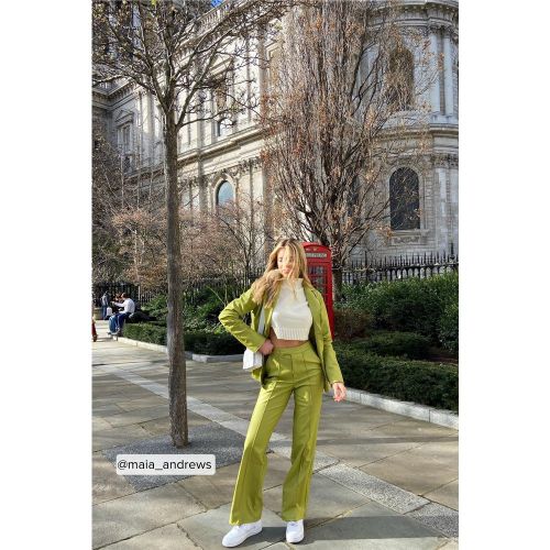 Pantalon plissé en faux cuir - Green - Coco & Tippie x NA-KD - Modalova