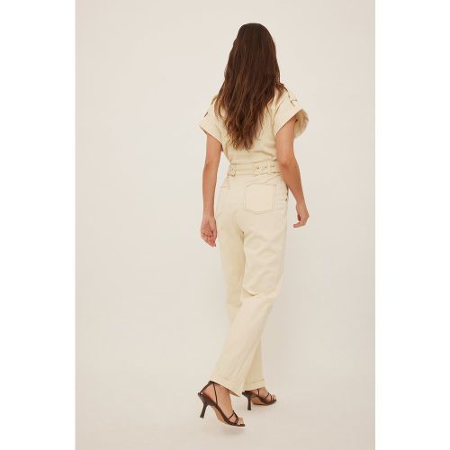 Combinaison boutonnée utilitaire - Beige - Romee Strijd x NA-KD - Modalova