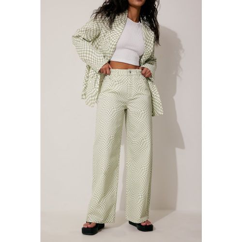 Jean évasé - Green,Checkered - Lisa & Lena for NA-KD - Modalova