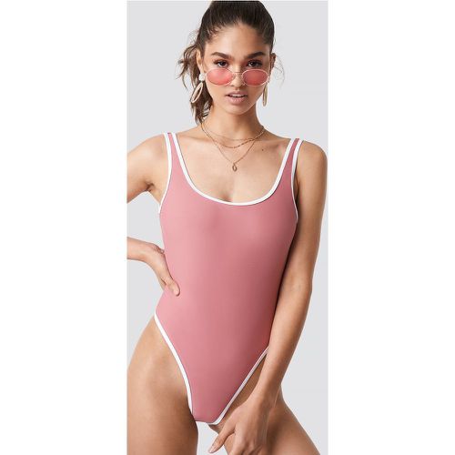 Contrast Edge Swimsuit - Pink - NA-KD Swimwear - Modalova
