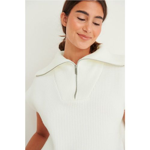 Gilet tricoté demi-zip - White - NA-KD Trend - Modalova
