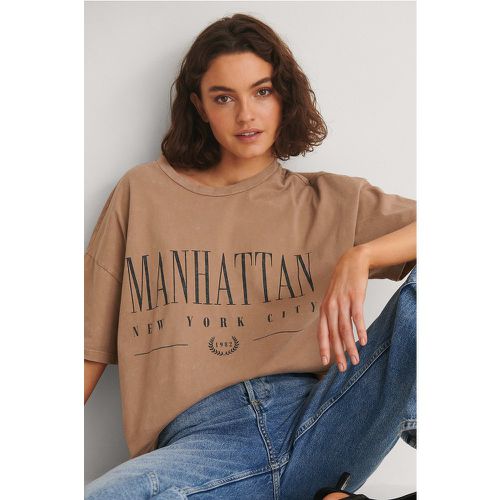 Biologique T-shirt Imprimé Manhattan - Brown - NA-KD Trend - Modalova