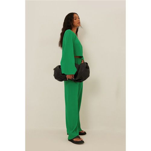 Pantalon plissé à taille élastique - Green - NA-KD Trend - Modalova