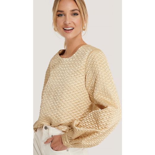 Quilted Balloon Sleeve Blouse - Beige - NA-KD Trend - Modalova
