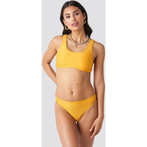 Ribbed Sporty Bikini Bottom - Yellow - NA-KD Swimwear - Modalova