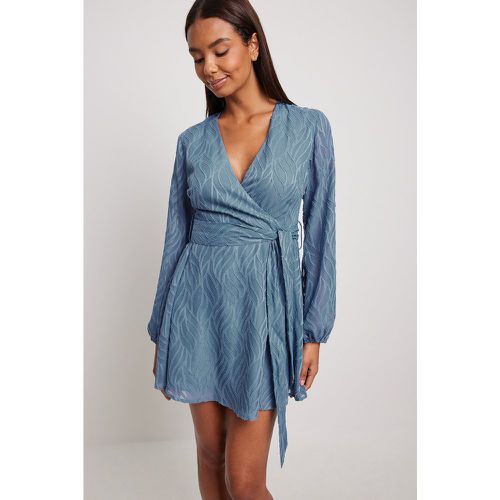 Mini robe portefeuille à structure - Blue - NA-KD - Modalova