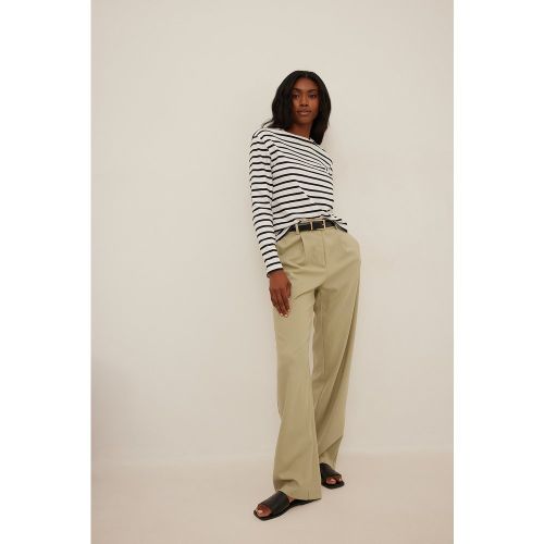 Pantalon de costume à jambe droite - Green - NA-KD Classic - Modalova