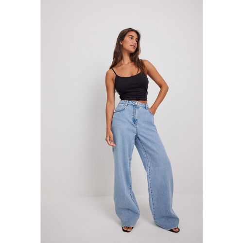 Jean droit large avec poches - Blue - NA-KD Trend - Modalova