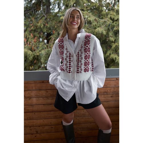 Boutonné gilet en maille avec col en V - Red - NA-KD - Modalova