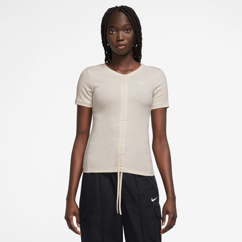 Sportswear Essentials Ribbed Short-Sleeve Mod Cropped Top, , Apparel, lt orewood brn/sail, taille: S - Nike - Modalova