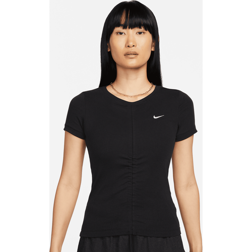 Sportswear Essential Rib Shortsleeve Midrunner Crop Top, , Apparel, black/sail, taille: XS - Nike - Modalova