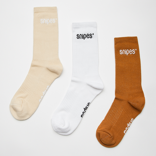 Basic Logo Crew Socks (3 Pack), , Accessoires, white/brown/sand, taille: 35-38 - SNIPES - Modalova