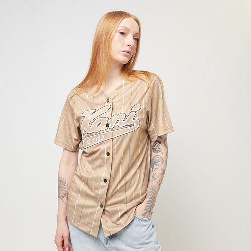 Varsity Tonal Pinstripe Baseball Shirt light blue, , Apparel, cream/white, taille: S - Karl Kani - Modalova