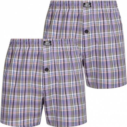 Nantes" s Américain Boxer-short Lot de 2 violet/damier - MONT EMILIAN - Modalova