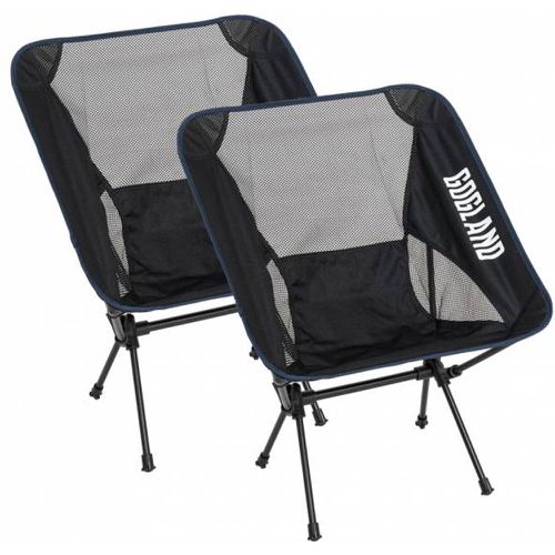 Pliable Chaise de camping Lot de 2 noir/marine - GOGLAND - Modalova
