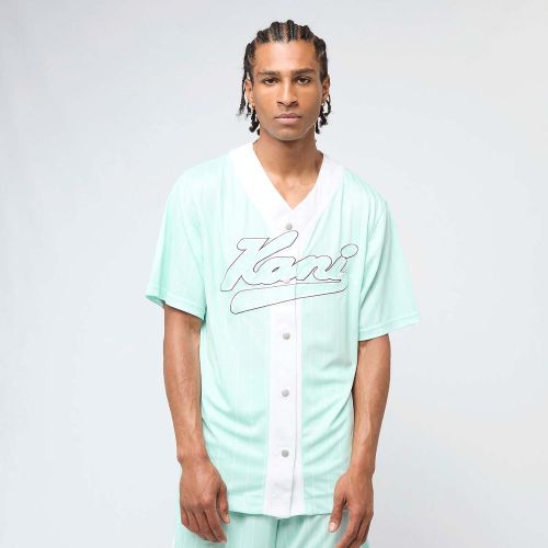Varsity Logo Pinstripe Baseball Shirt Homme Chemisettes Taille S Vêtements - Karl Kani - Modalova