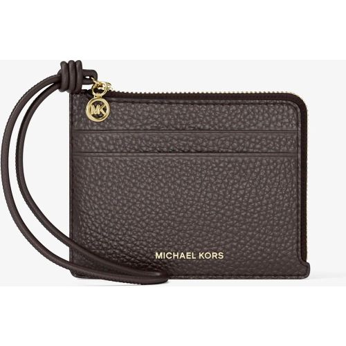 MK Petit porte-cartes Jet Set en cuir grainé à dragonne - Michael Kors - MICHAEL Michael Kors - Modalova