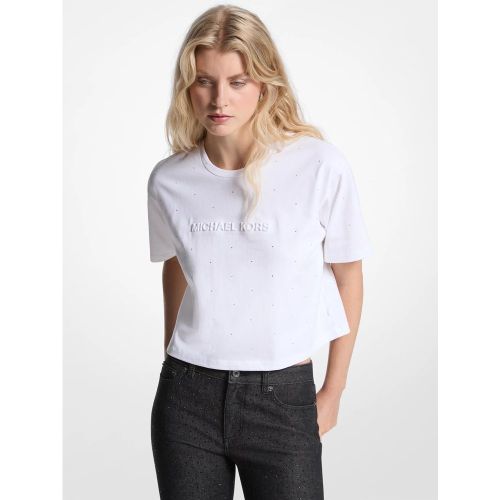 MK T-shirt en jersey de coton clouté à logo - Michael Kors - MICHAEL Michael Kors - Modalova