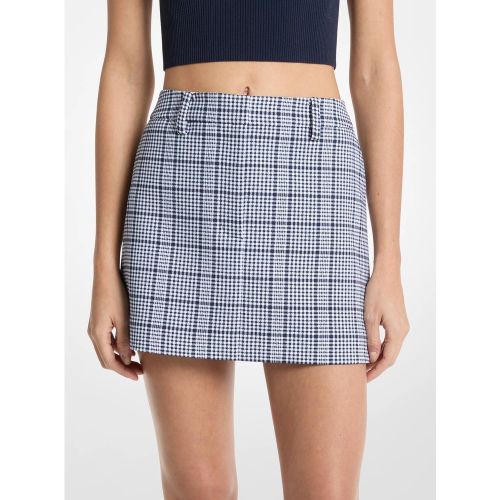 MK Mini-jupe en crêpe extensible à carreaux et à passants - Michael Kors - MICHAEL Michael Kors - Modalova