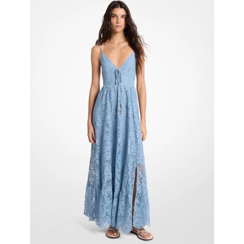 MK Robe longue en dentelle cordée fleurie - Michael Kors - MICHAEL Michael Kors - Modalova