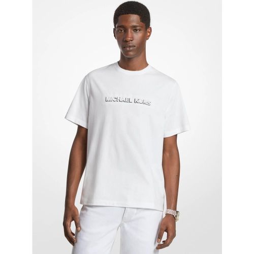 MK T-shirt en jersey de coton avec logo en relief - Michael Kors - Michael Kors Mens - Modalova