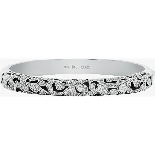 MK Bracelet rigide à motif léopard et à pierres pavées - Michael Kors - Modalova