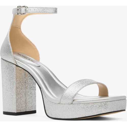 MK Sandale Merriam en cuir travaillé à paillettes et à semelle compensée - Michael Kors - MICHAEL Michael Kors - Modalova
