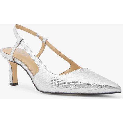 MK Escarpin Alora en cuir métallisé effet serpent en relief avec bride arrière - Michael Kors - MICHAEL Michael Kors - Modalova